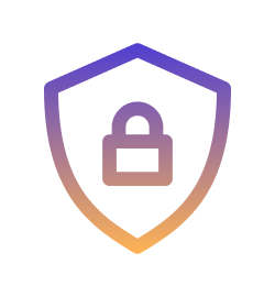 Icon of a lock in a shield, symbolizing secure networking.