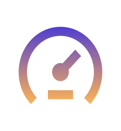 Icon of an odometer, symbolizing simplifying network topology.