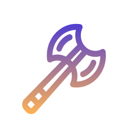 Icon of an axe, symbolizing strong networking overlay.