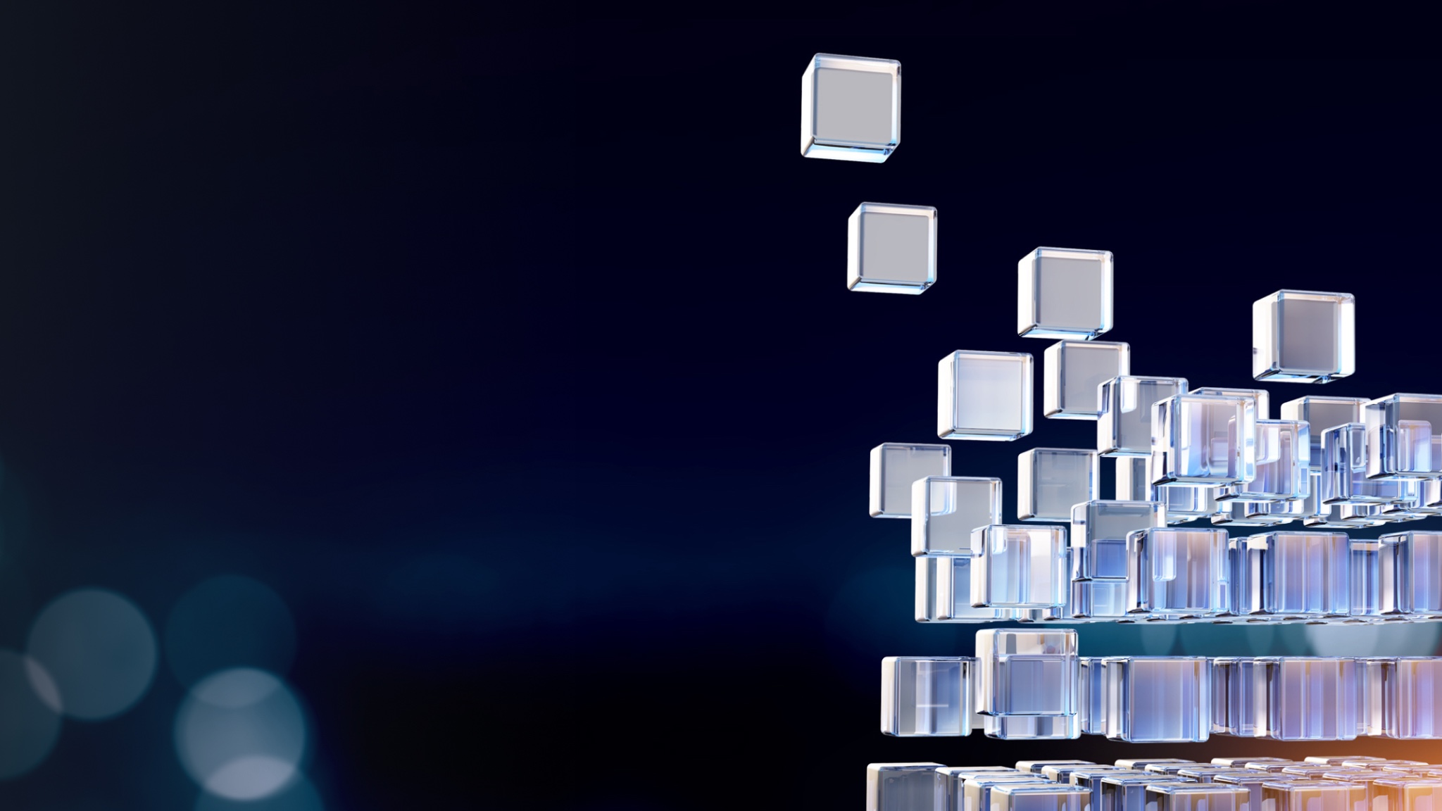 Clear blocks that are falling into place to indicate steps networking pros can take to get quantum-ready.